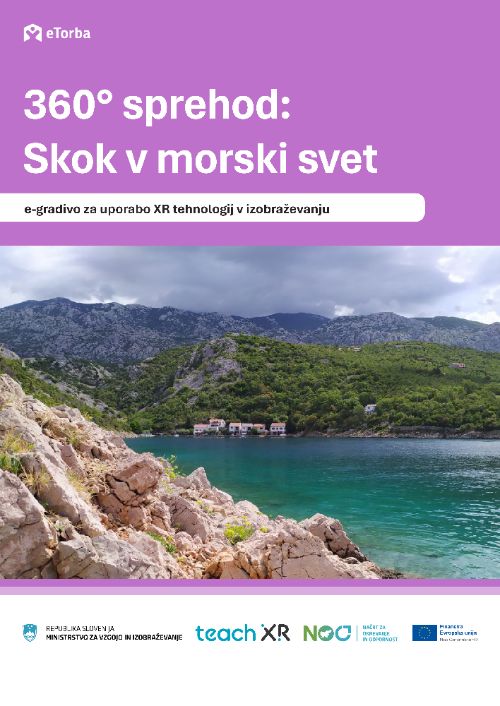 Naslovnica za e-gradivo 360° sprehod: Skok v morski svet